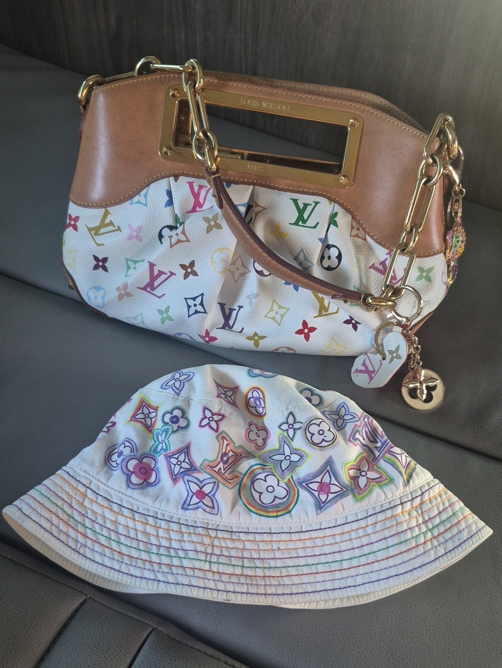 Louis Vuitton Murakami Multicolor Monogram Chain Pochette Bag Only